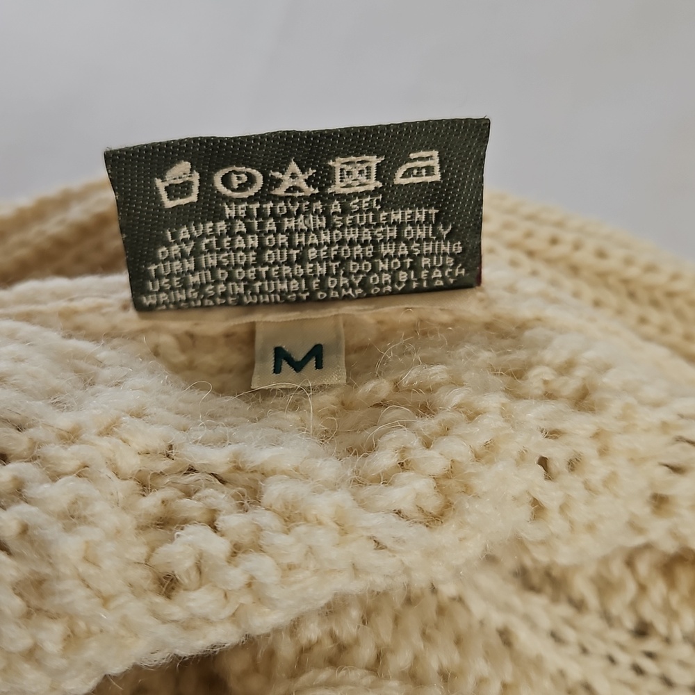 Carraig Donn Made In Ireland 100% Wool Cable Knit Fishermans Cardigan, Sz Medium - Picture 6 of 11